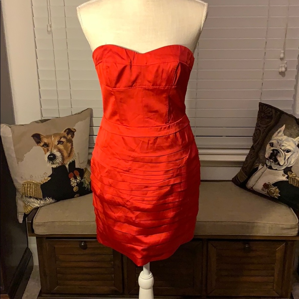 Express red satin dress